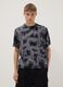 Blue pure cotton T-shirt with tie-dye print_2