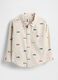 Beiges Langarmhemd mit Autodesigns_0