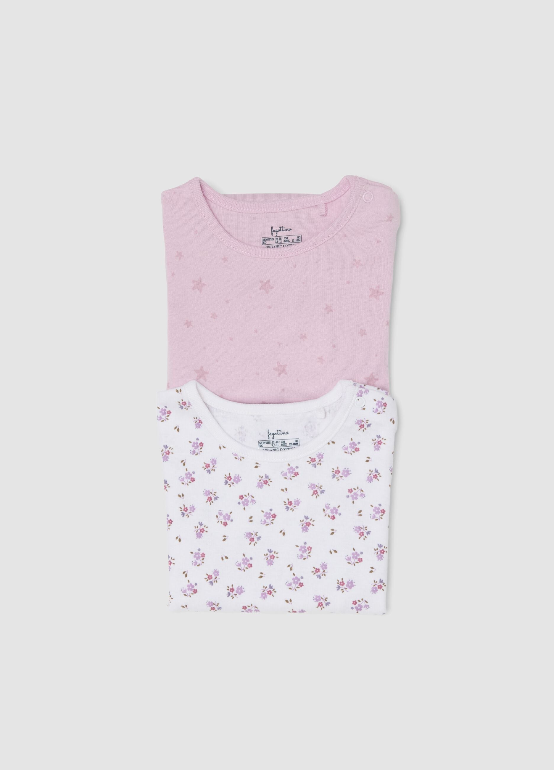 2er-Pack rosa Kurzarm-Bodys aus Bio-Baumwolle f&uuml;r Babys und M&auml;dchen