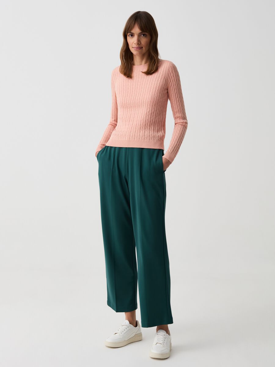 Cropped leggings with Milano stitch and darts_0