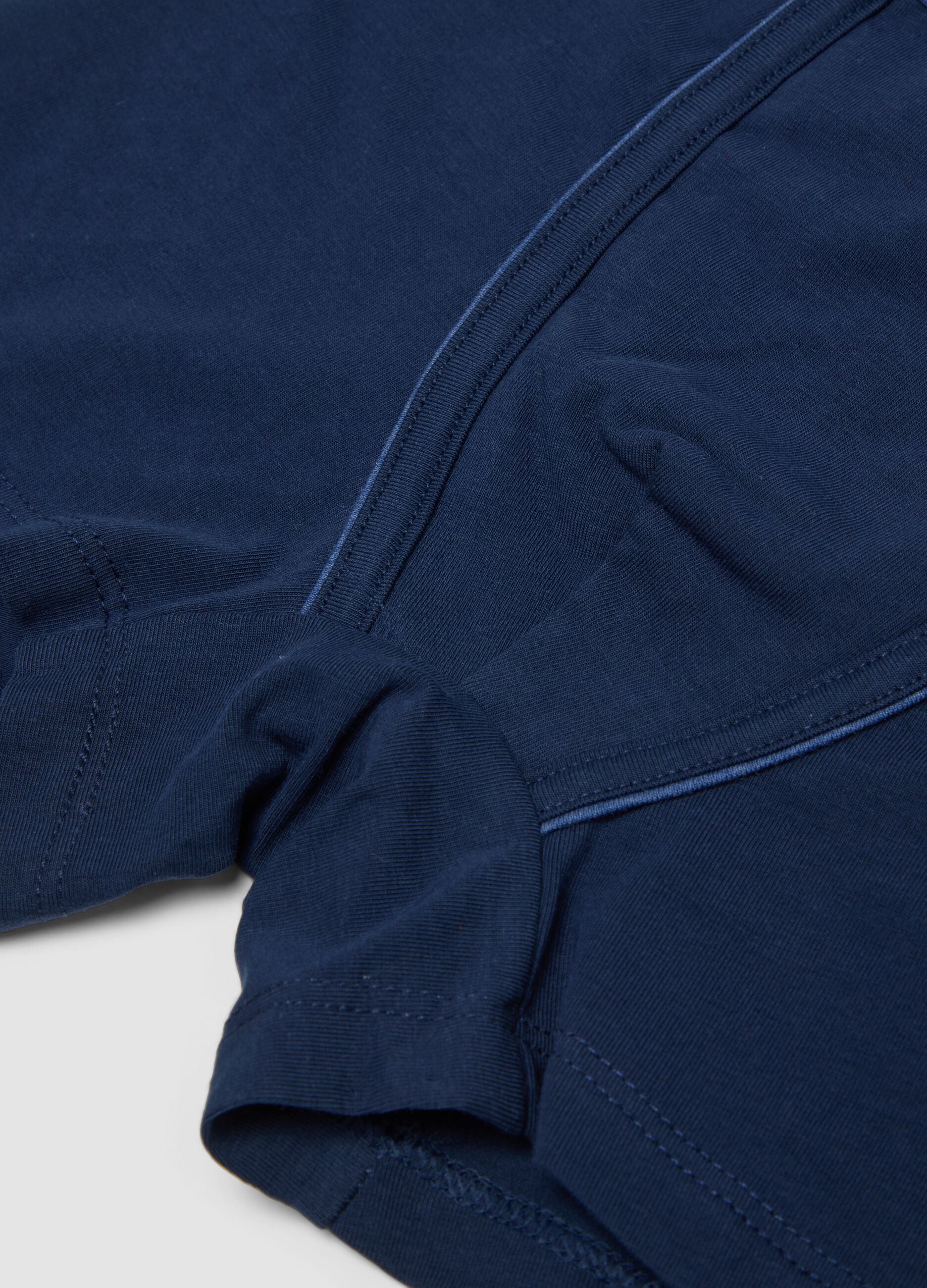 Boxer midi blu in cotone organico elasticizzato per bambino e ragazzo