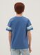 Blue pure cotton boys&rsquo; T-shirt with striped sleeves_2