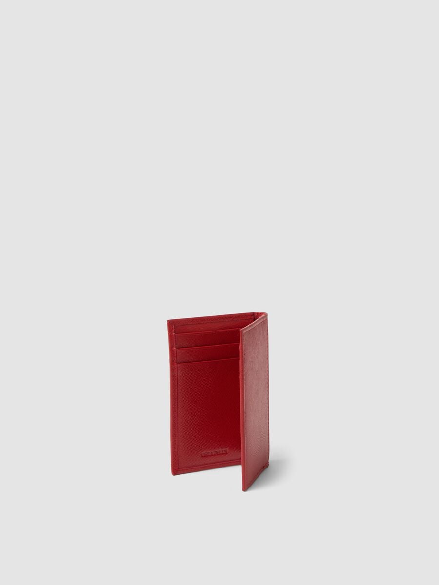 Red genuine leather wallet_1