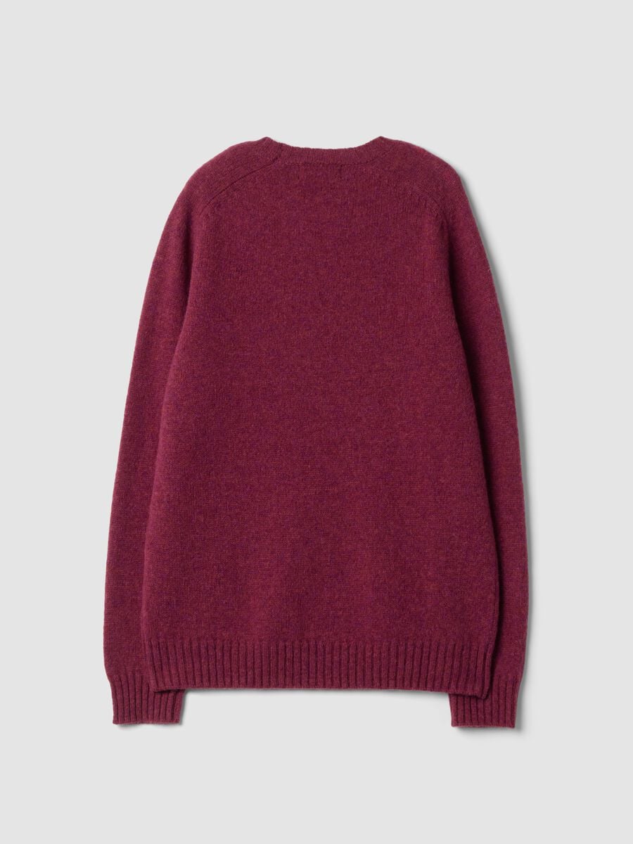 Red crew-neck jumper in pure wool, regular fit_1