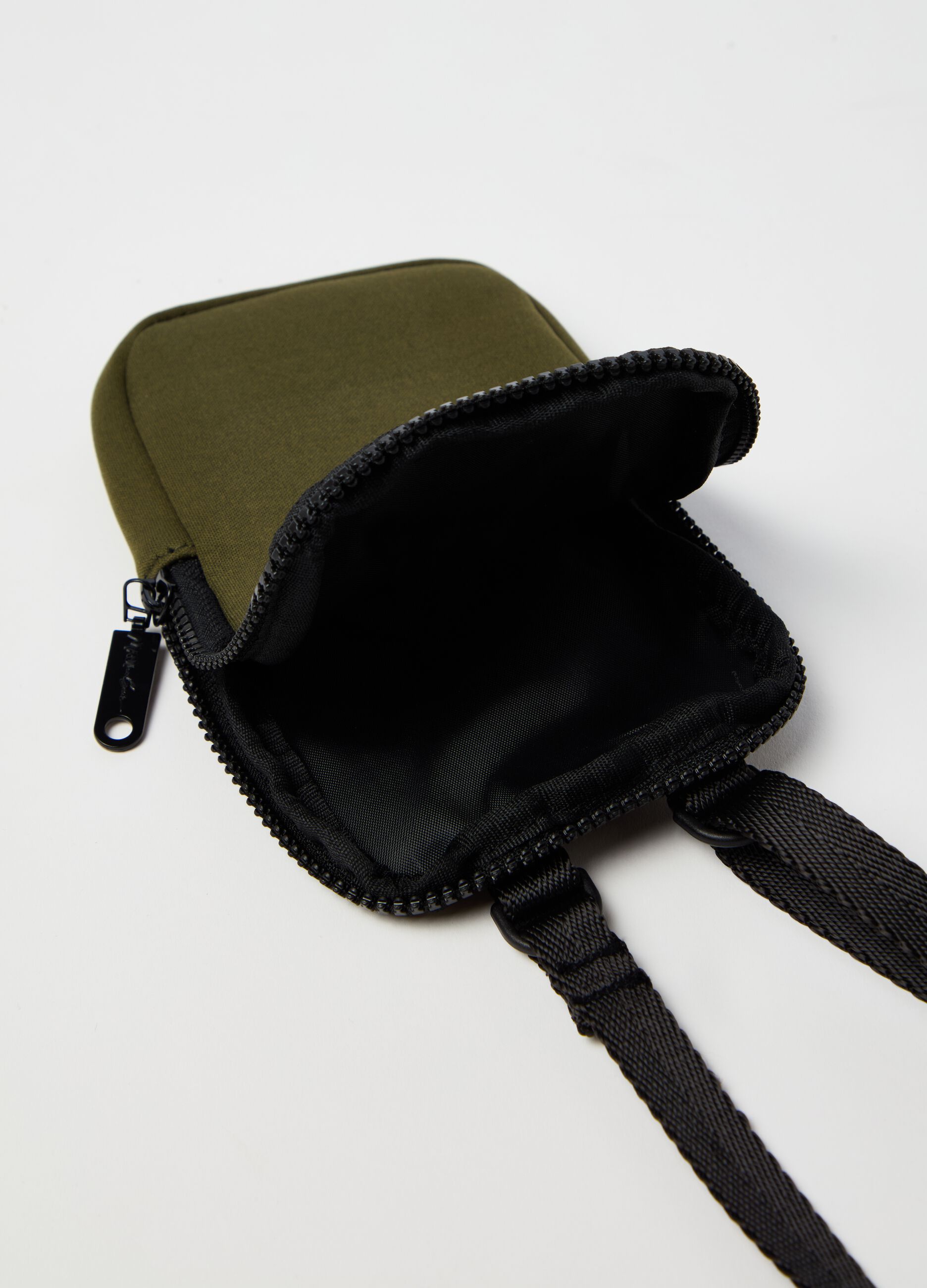 Mobile phone holder with logo patch