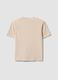 Beige fitted stretch-cotton T-shirt with high neck_1
