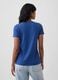 Navyblaues T-Shirt aus reiner Baumwolle mit floralem GAP-Logo_2