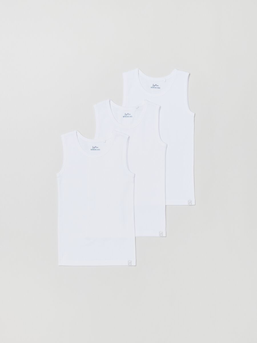 Three-pack racerback vests in cotton_0