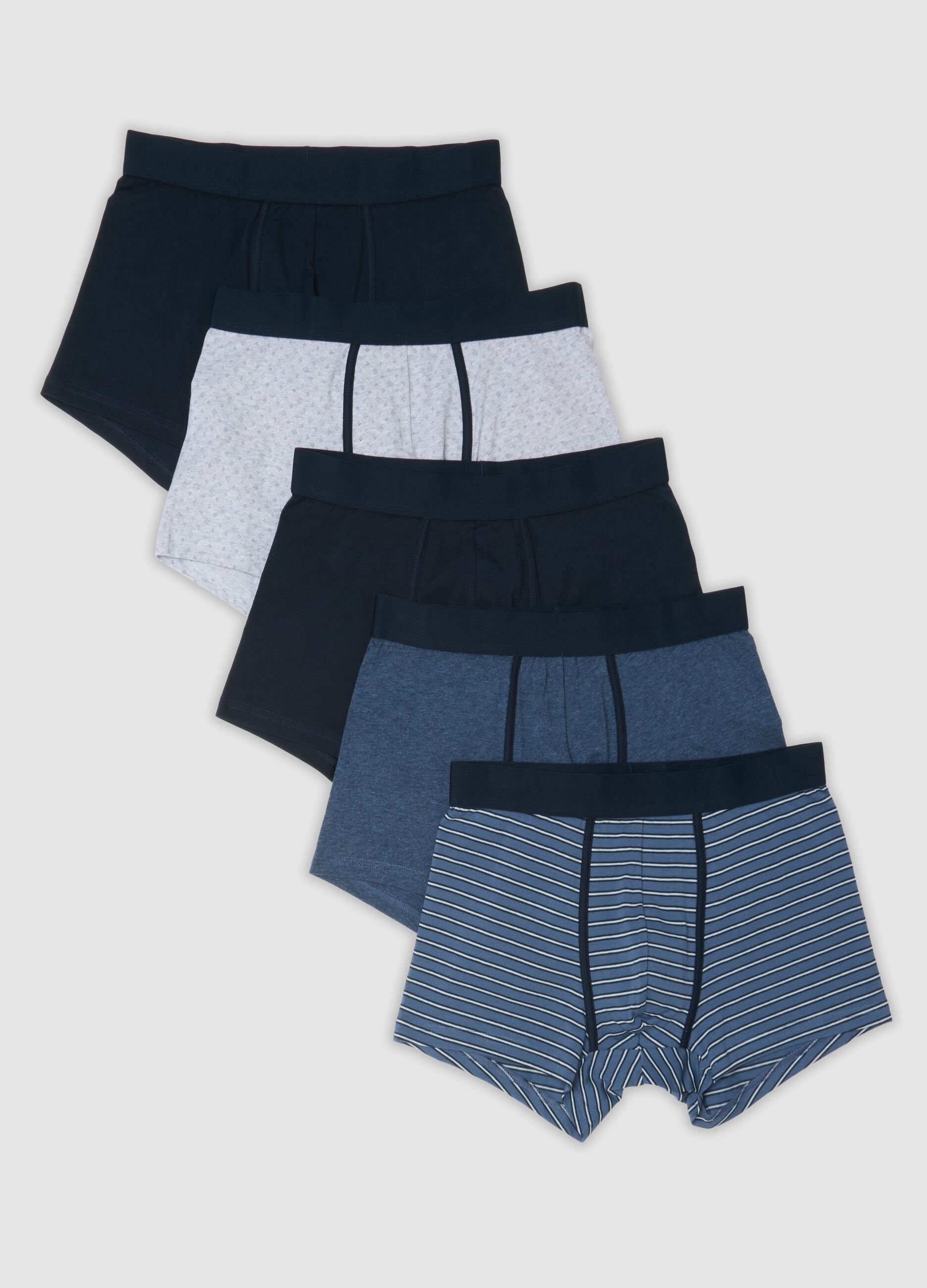 Multipack of five multicolour organic stretch-cotton boxers