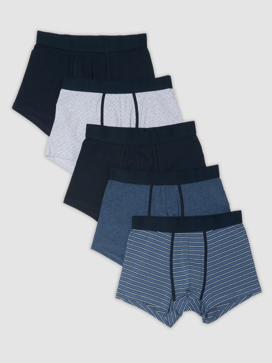 Multipack of five multicolour organic stretch-cotton boxers_0