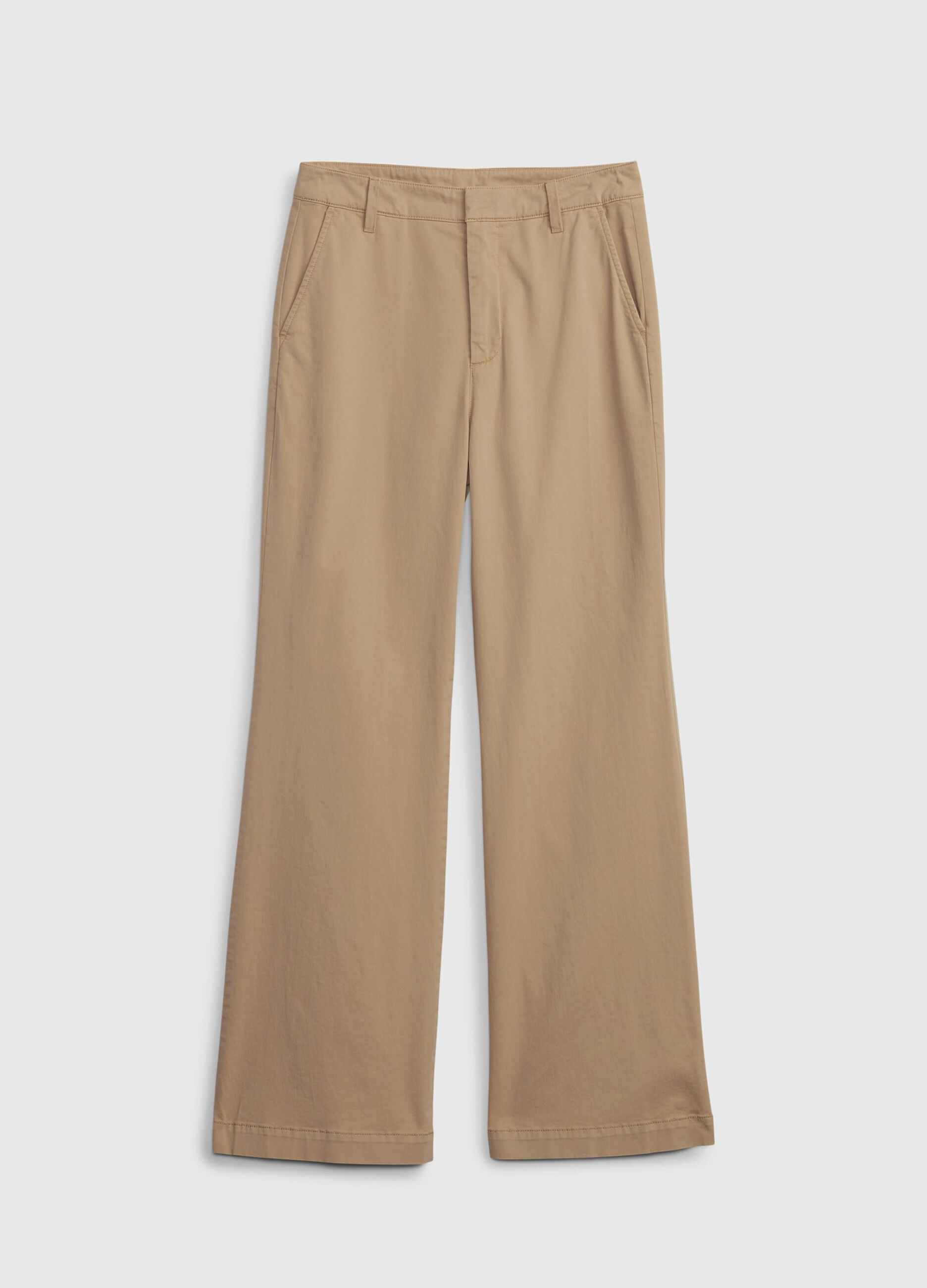 Pantaloni flare fit in cotone stretch