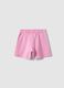 Girls' pink pure cotton shorts with regular fit_1