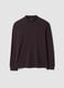 Brown stretch-fabric top with high neck_0