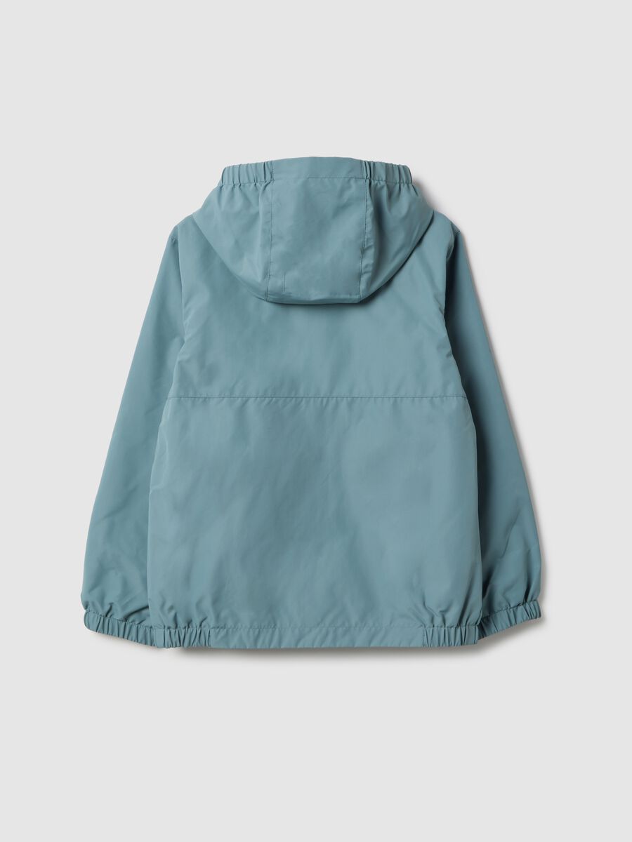 Boy's Regular Fit Blue Jacket with Hoodie_4