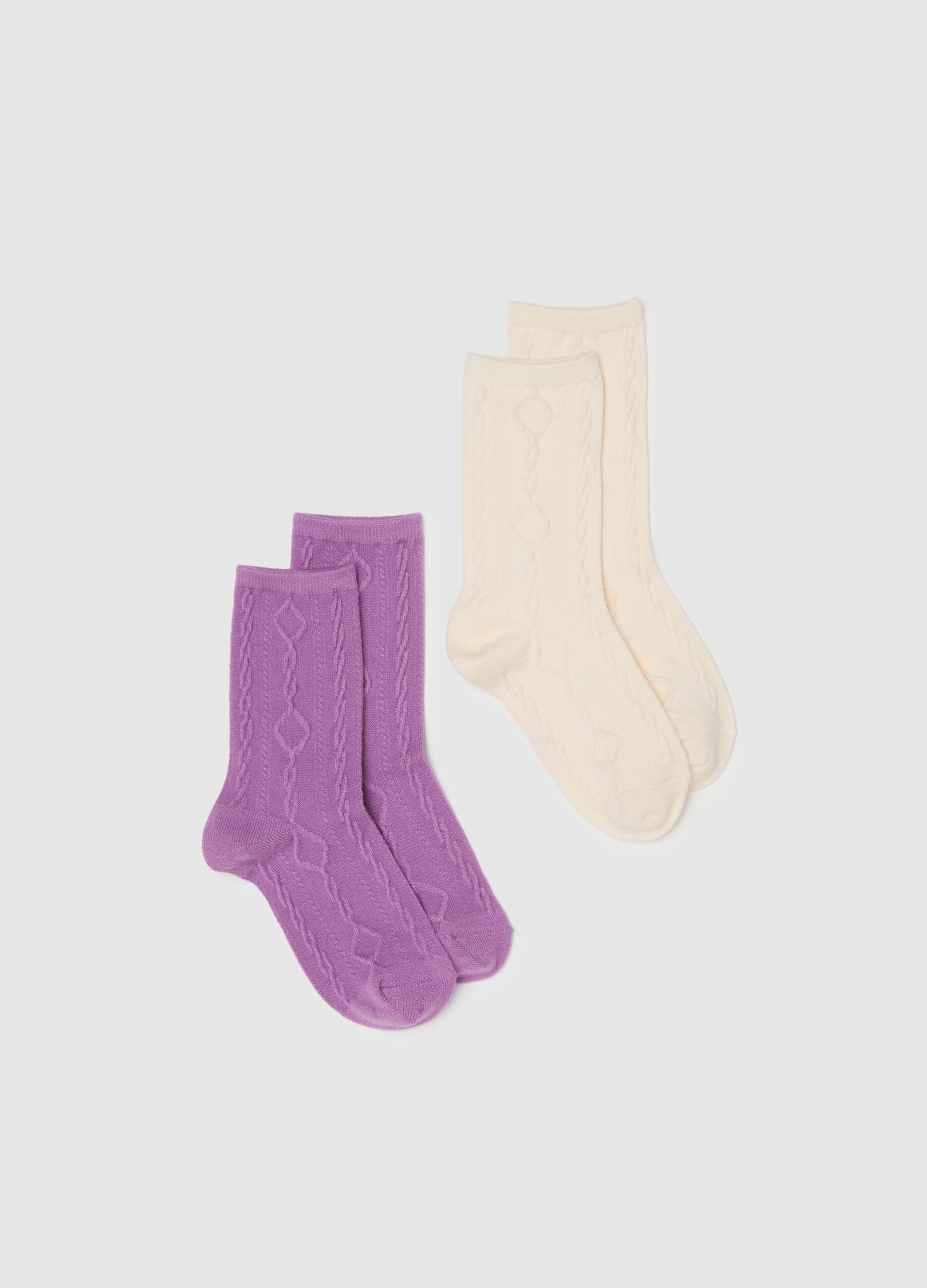 Girl's Cotton Multicolour Knee-High Socks Two-Pack