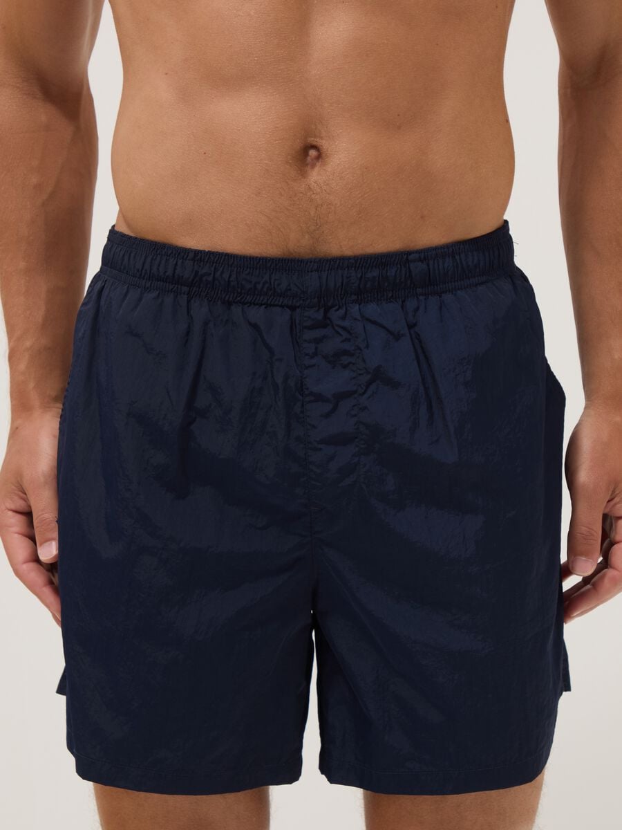 Ba&ntilde;ador tipo b&oacute;xer azul con cintura el&aacute;stica_1
