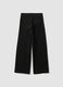 Pantaloni neri wide leg in cotone elasticizzato_2