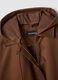 Brown pure cotton hooded cape with oversized fit_5