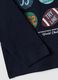 T-shirt blu in puro cotone organico con stampa college_3