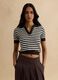 Multicoloured striped regular fit cotton blend sweater_0