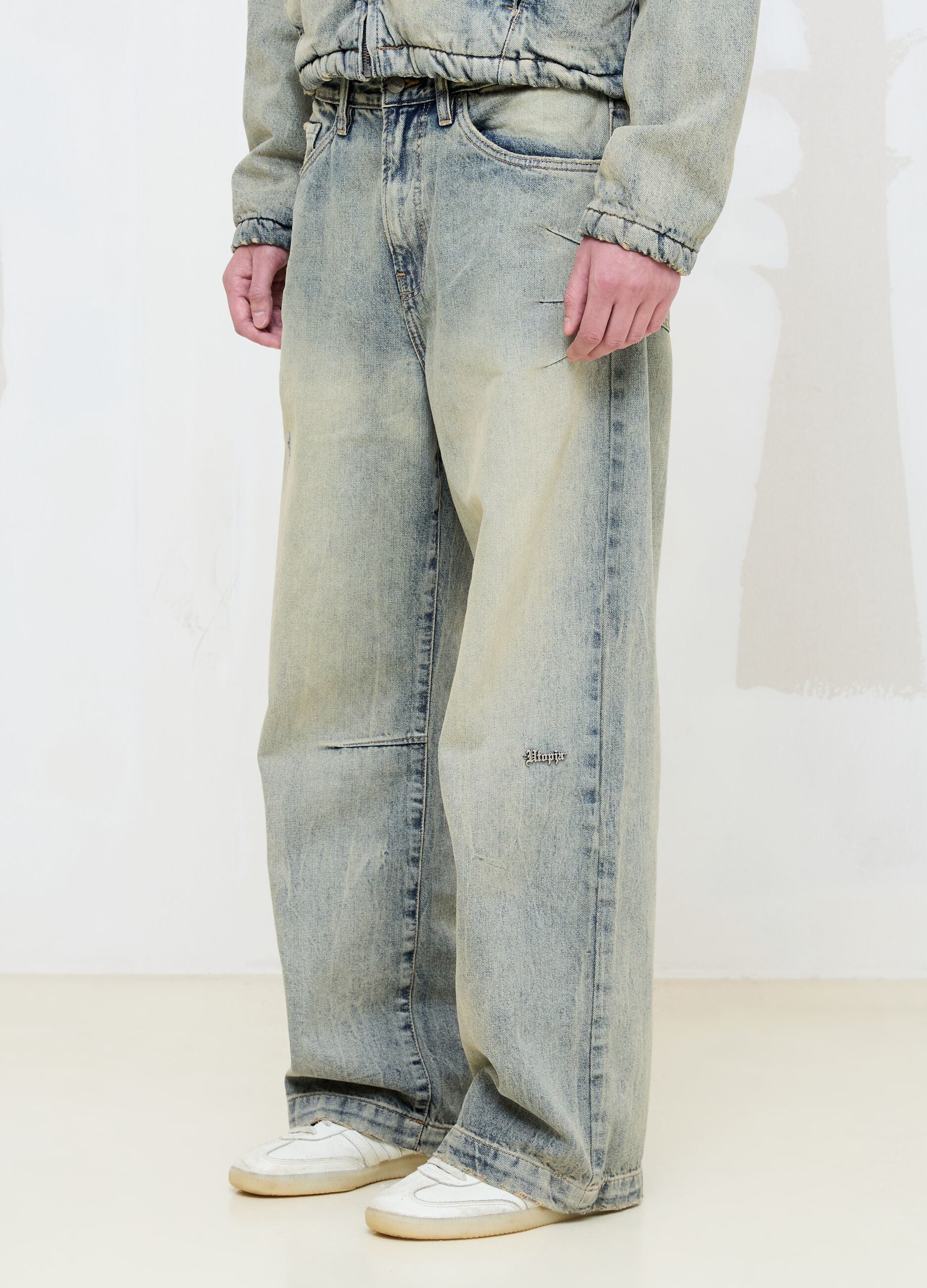 Vintage Wide-Leg Denim in Hellblau