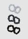 SINCERELY HAIR Scrunchies pequenos de cetim (6 unidades) Preto e Cinzento_1