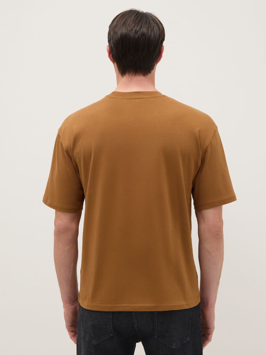 Brown pure cotton relaxed fit T-shirt_2