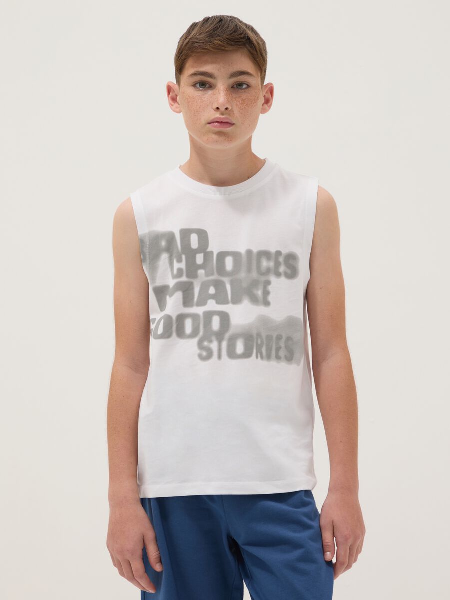 White organic cotton tank top_0
