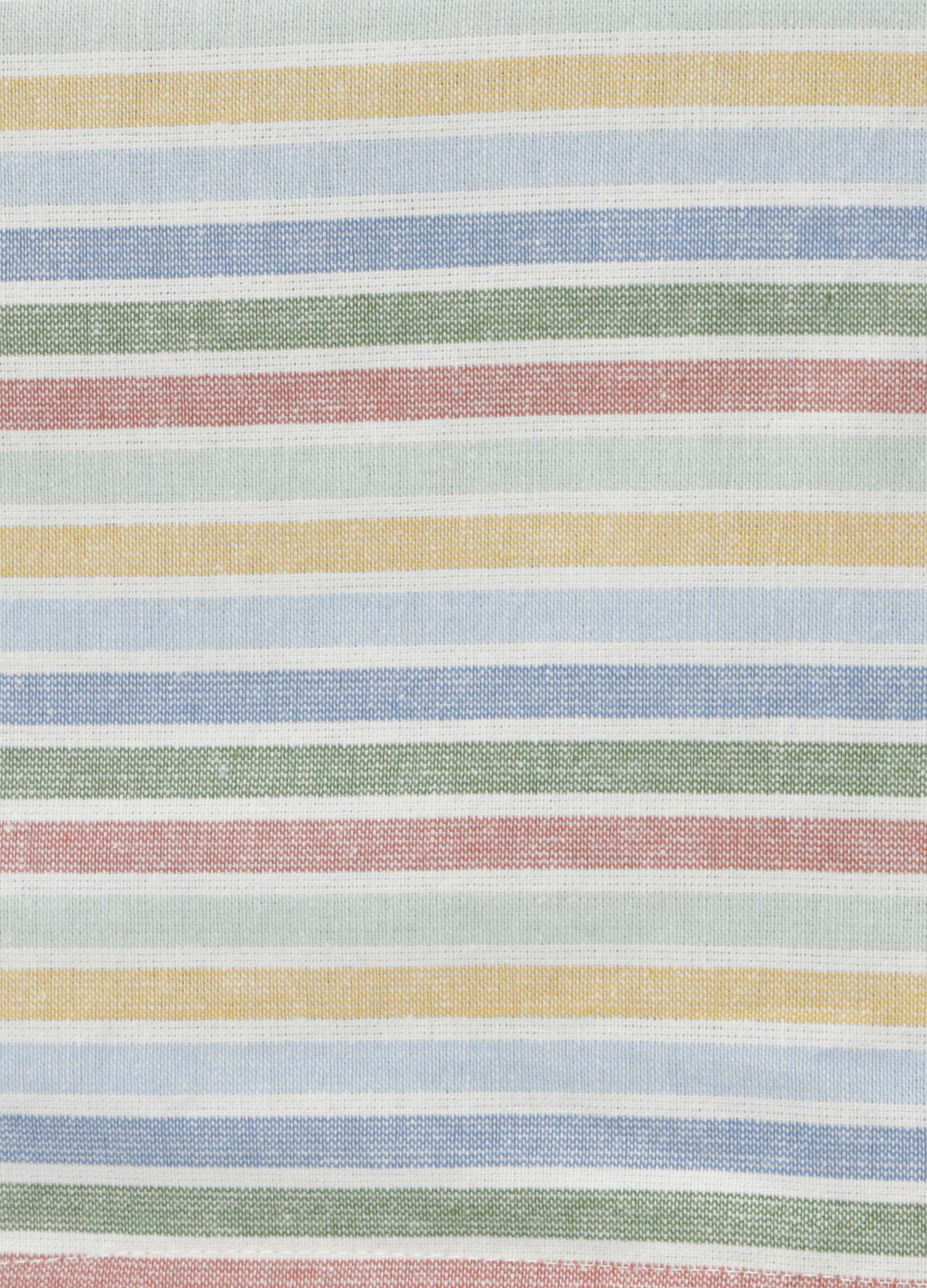 6-Seater tablecloth in striped cotton