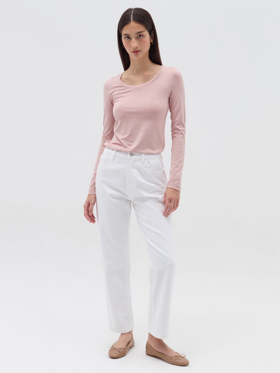 Long-sleeved T-shirt in stretch viscose_1
