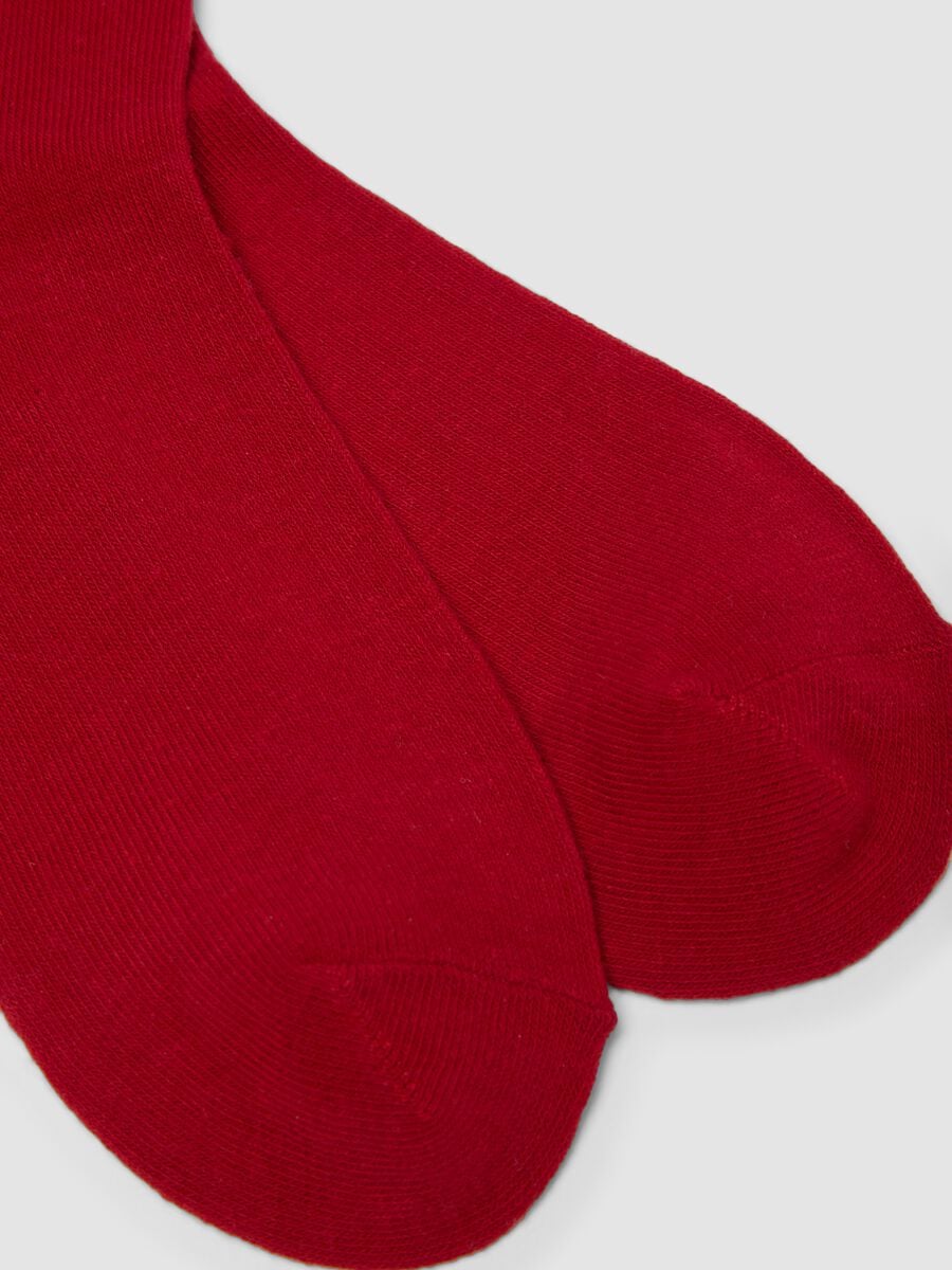 2-pack of red and beige organic stretch cotton socks with print_2