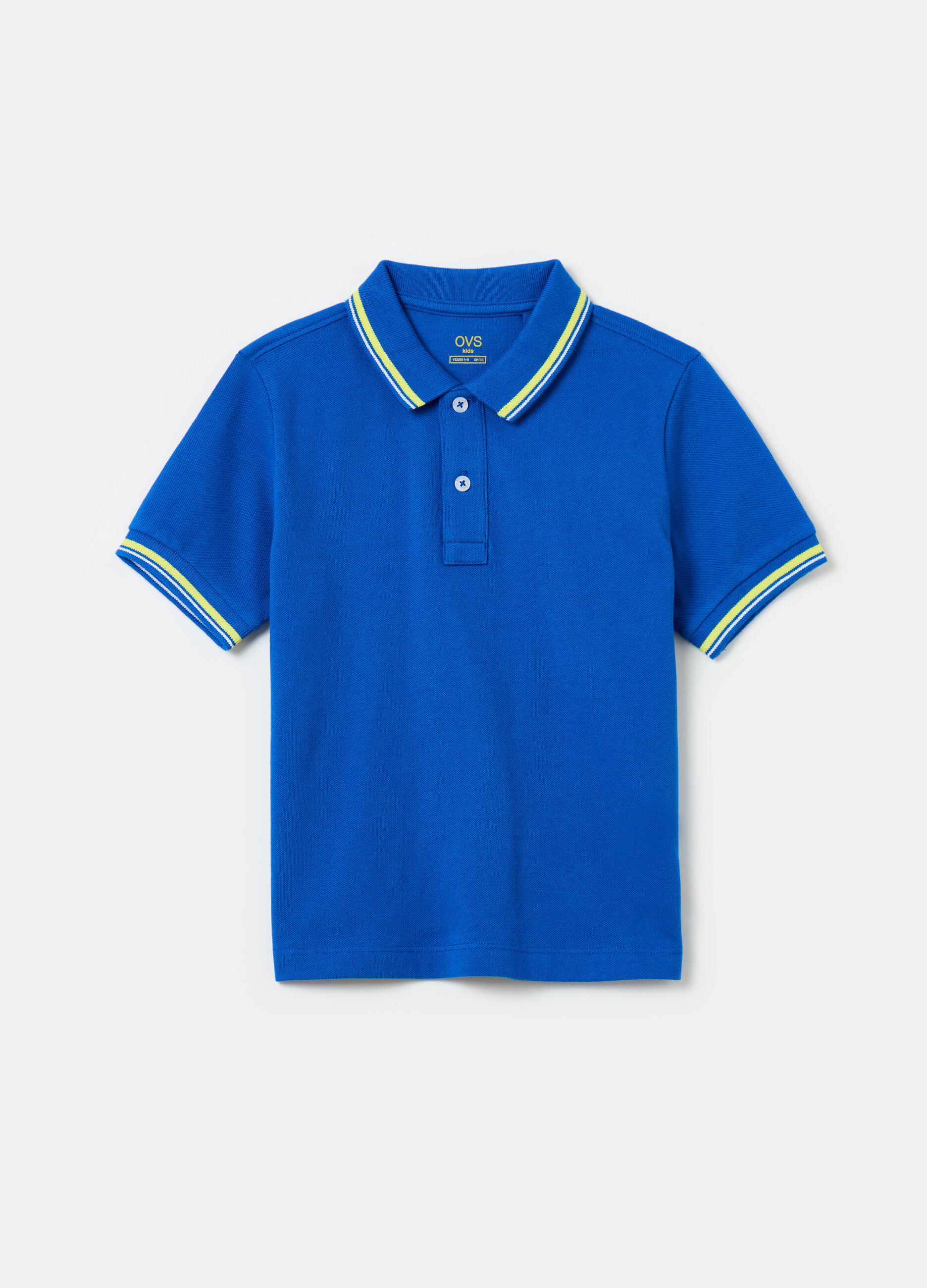 Polo shirt in piquet with striped detail