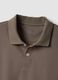 Brown stretch cotton blend polo shirt regular fit_5