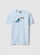 Blue pure cotton regular fit T-shirt with print_4