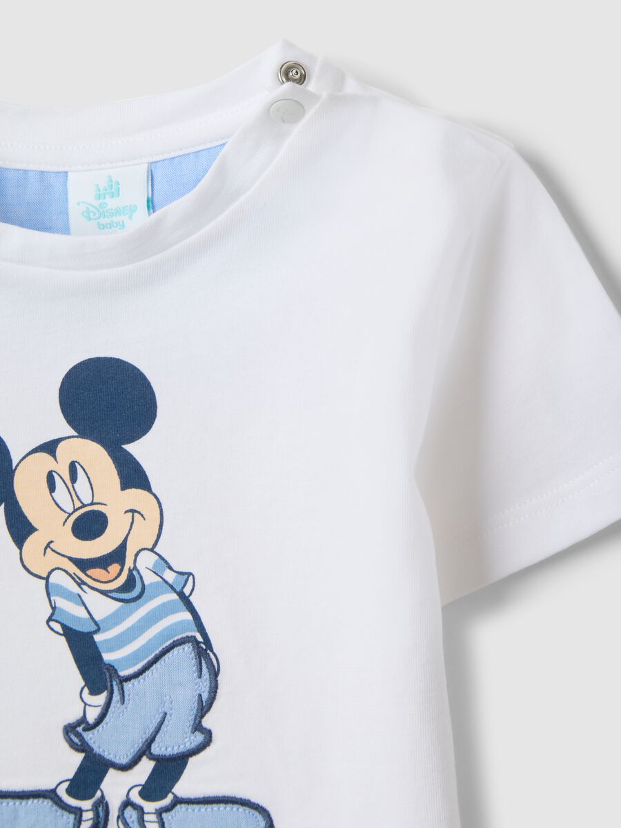 T-shirt in puro cotone bianca da bimbo regular fit con Topolino_2