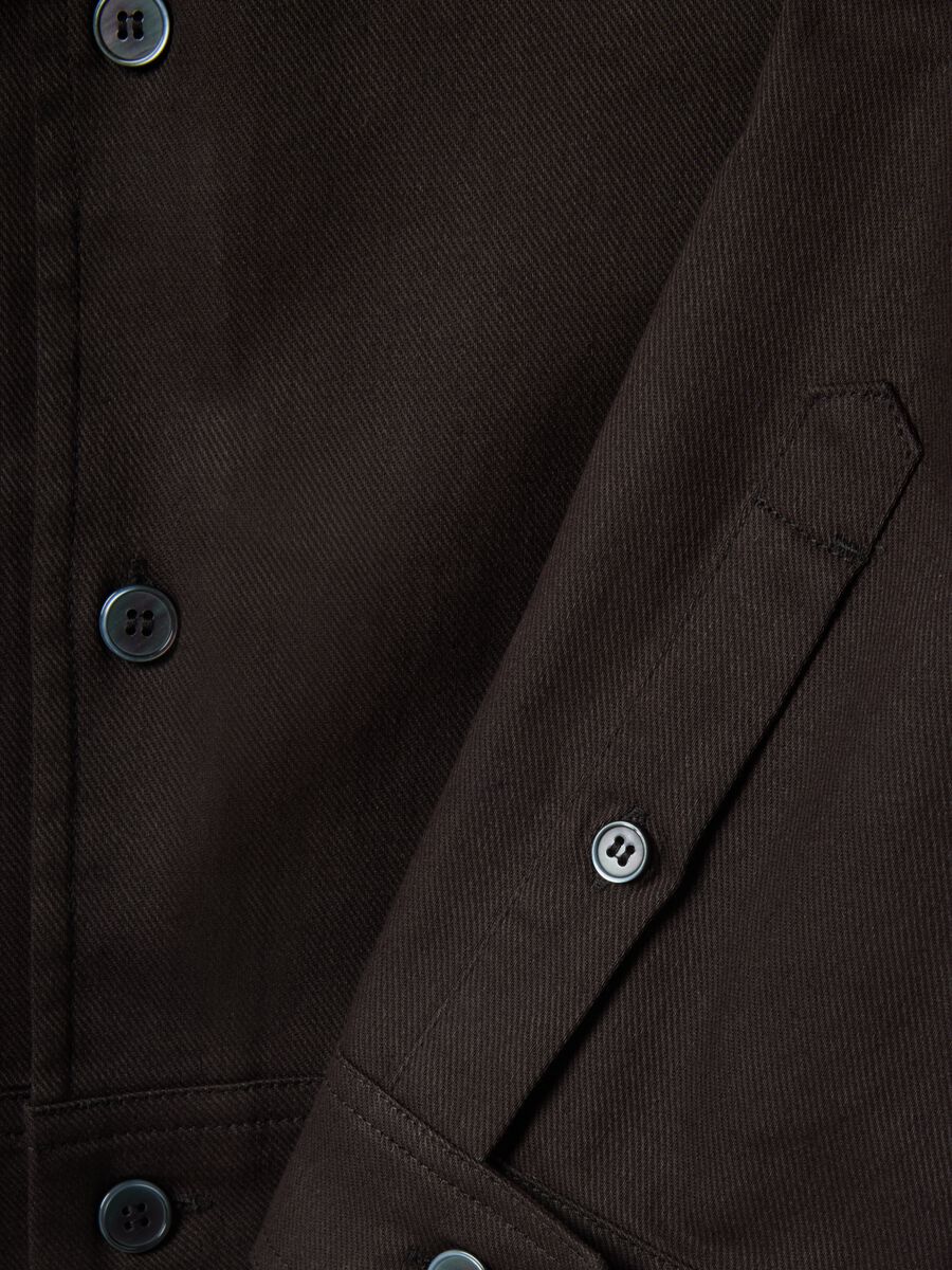 Giacca in misto cotone e lino marrone regular fit_2