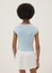Slim Fit Girl's Blue Stretch Cotton T-shirt_1