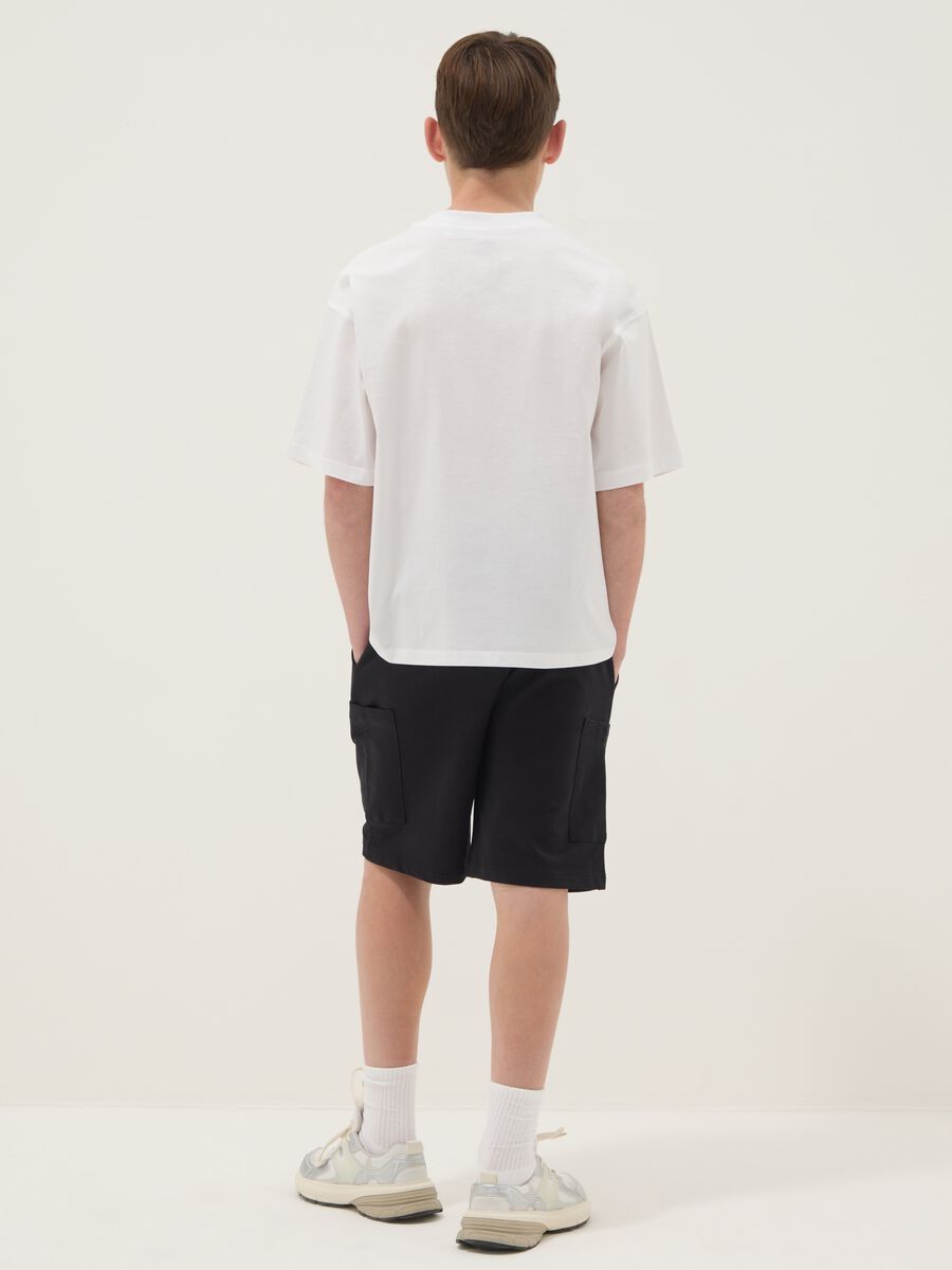 Black and white pure cotton printed boys&rsquo; co-ord set, oversized fit_1