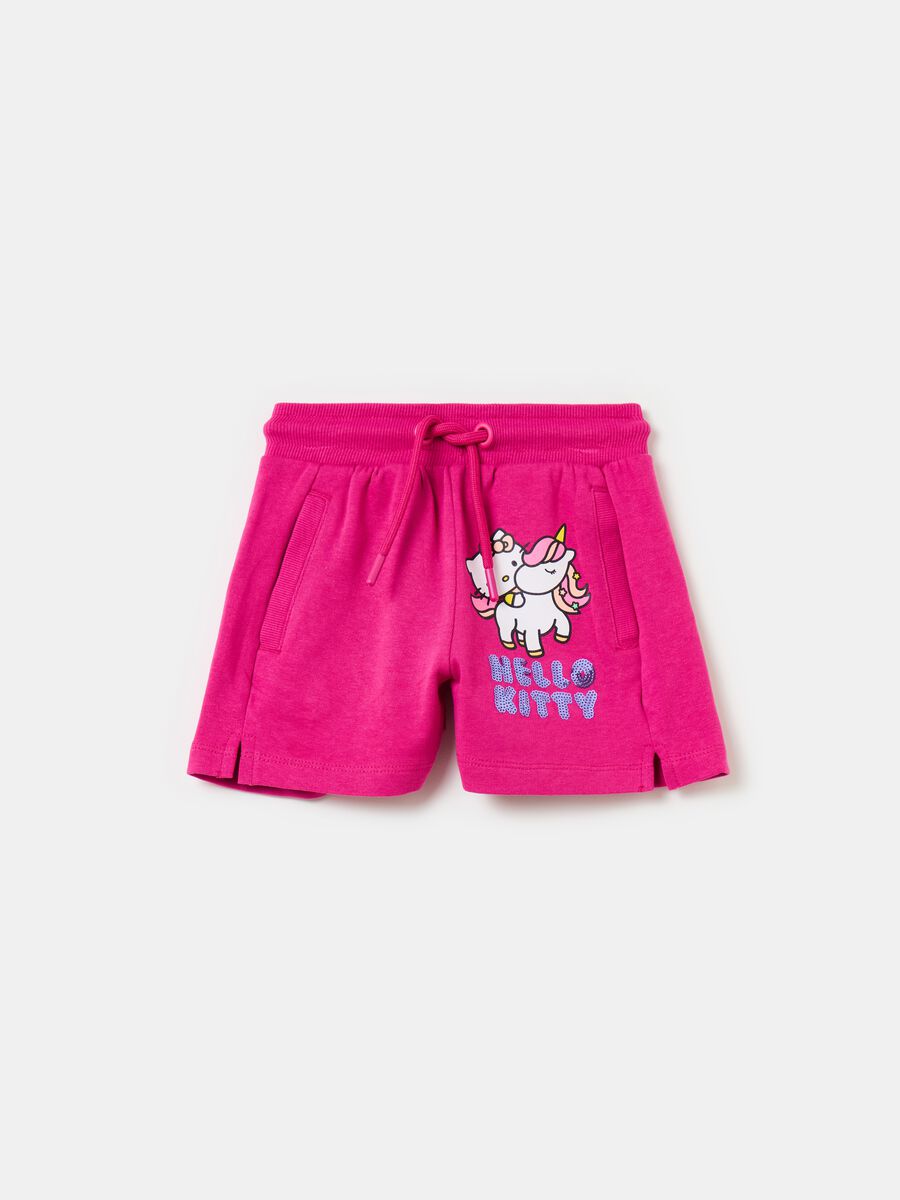 Shorts de felpa con estampado Hello Kitty_0
