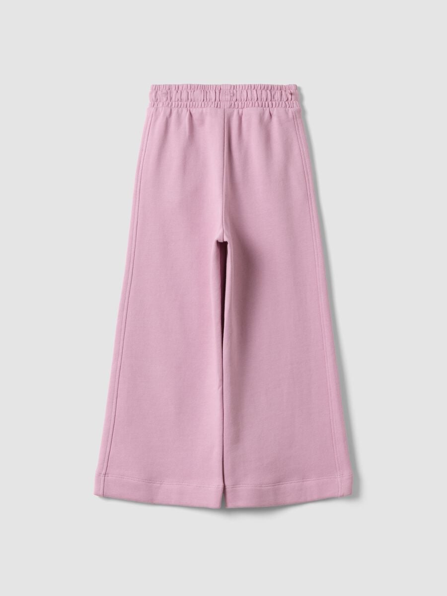Pantaloni culotte rosa in puro cotone organico per bambina_1