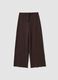 Pantal&oacute;n marr&oacute;n wide leg el&aacute;stico con textura arrugada_4