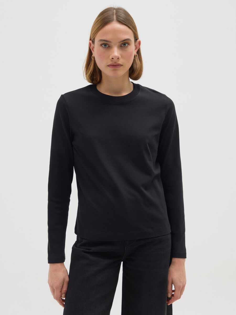 Black pure cotton regular fit shirt_0