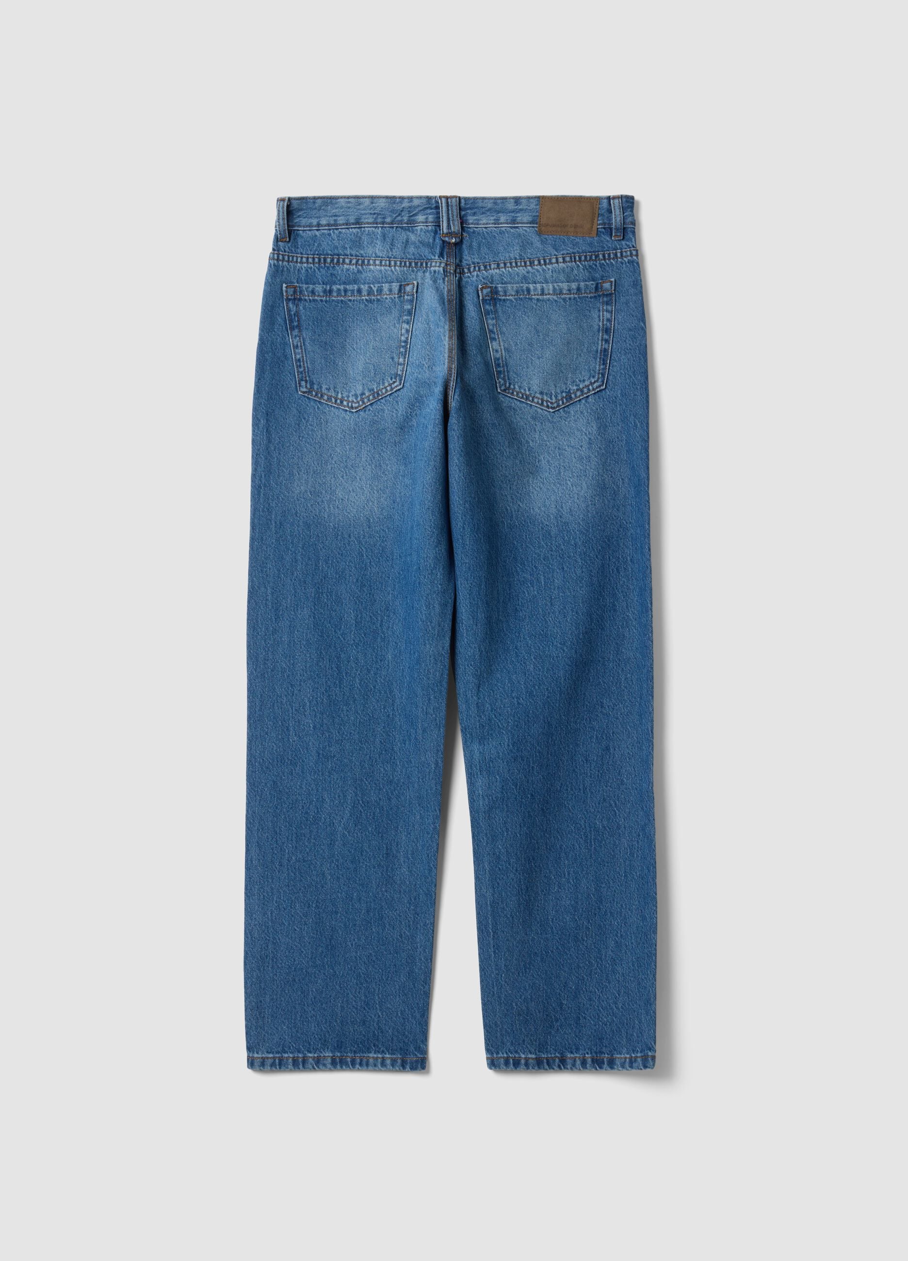 Relaxed-fit pure cotton denim jeans