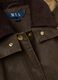 Giacca marrone con cappuccio in misto cotone over fit con colletto a contrasto_1