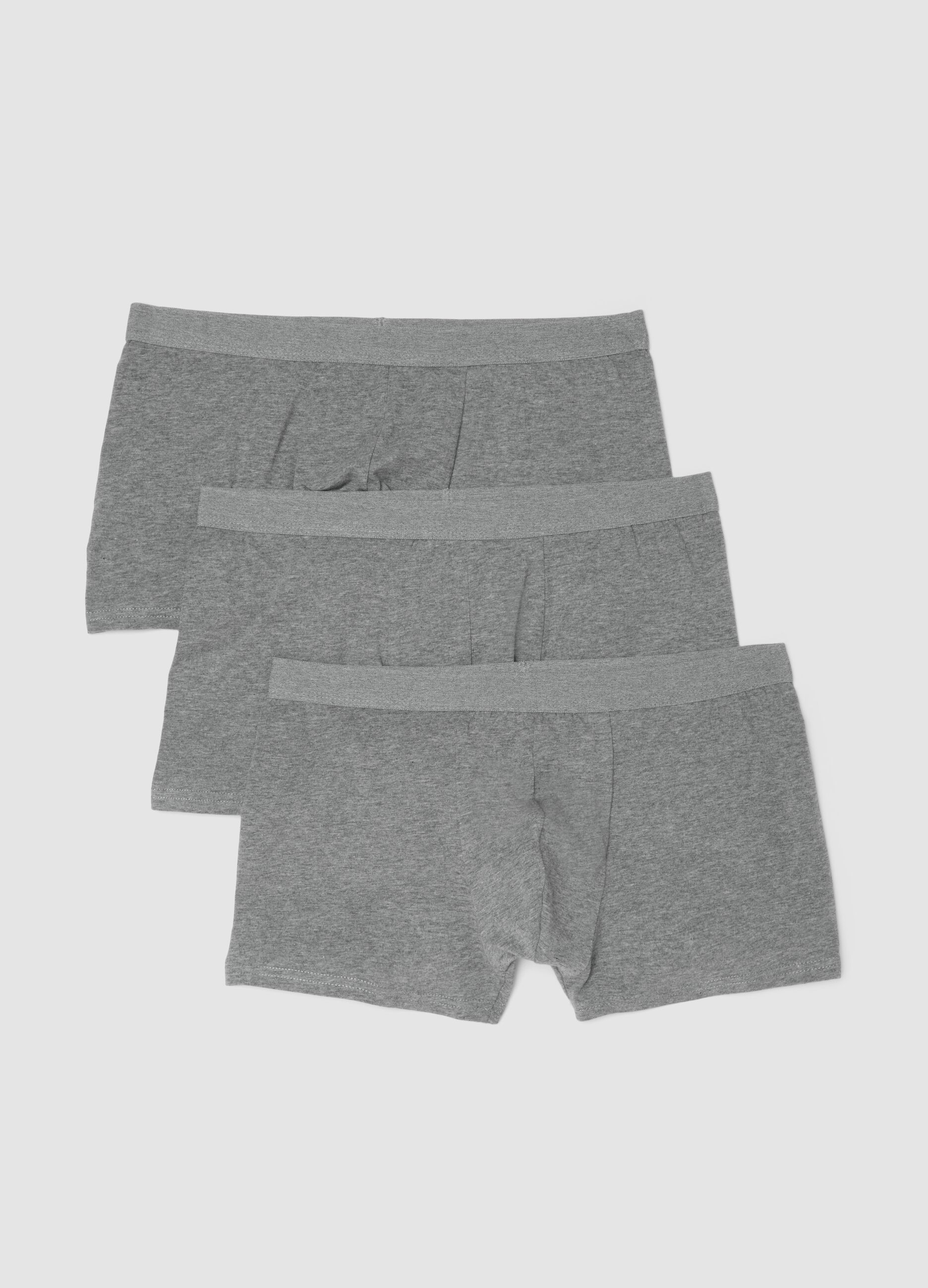 Tripack di boxer grigi in cotone organico