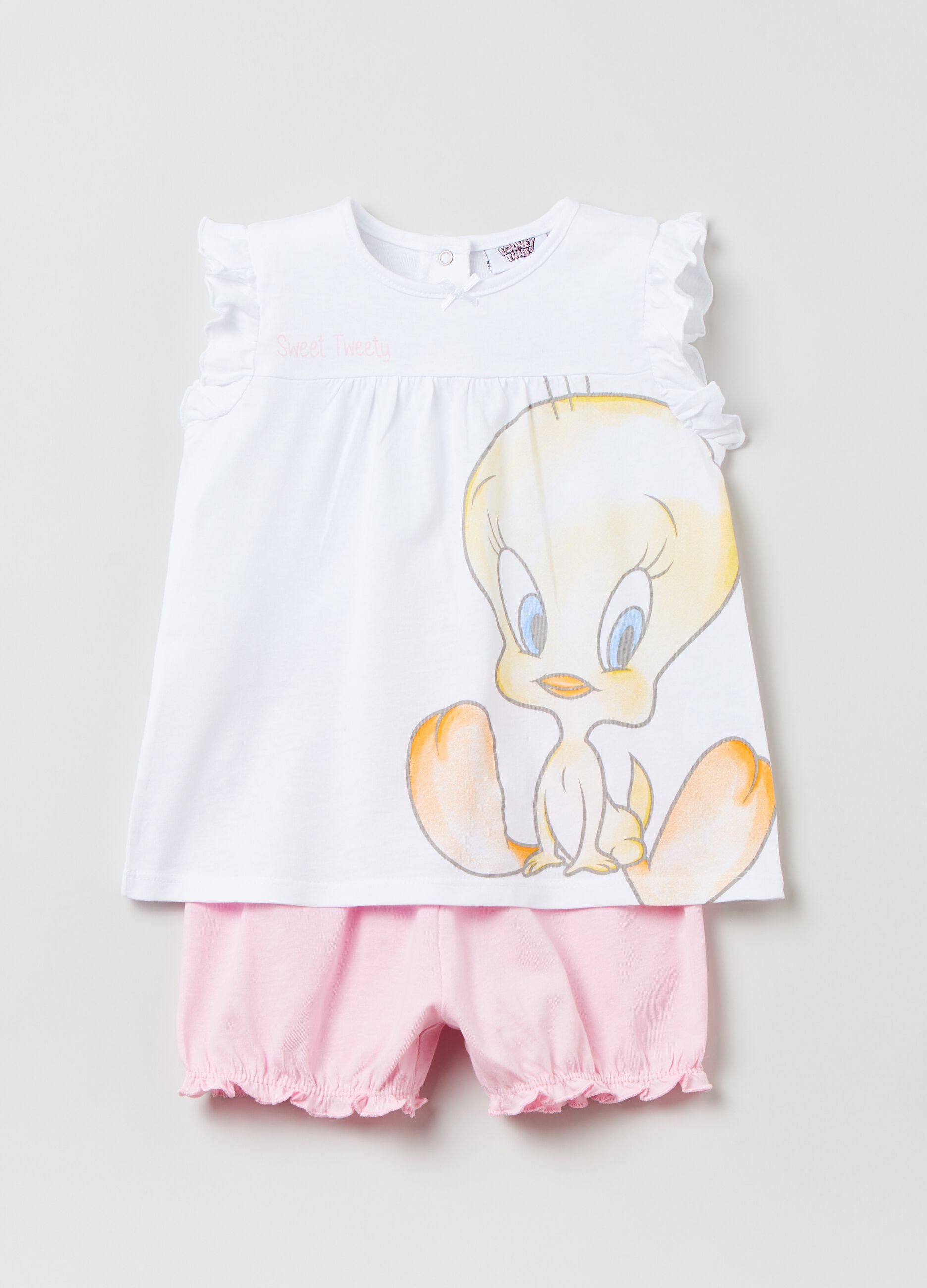 Short pyjamas with Looney Tunes Tweetie Pie print