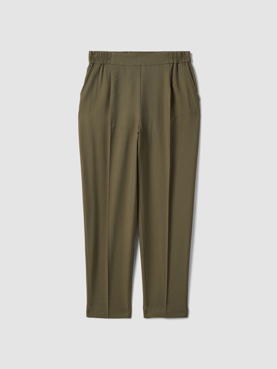 Green Viscose Blend Trousers Regular Fit_4