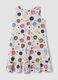Sleeveless multicolour stretch-cotton dress with ruffle hem_4