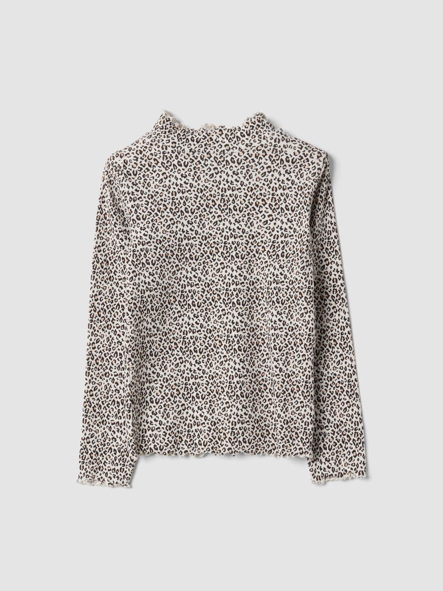 Multicolour stretch cotton T-shirt with animal print_0