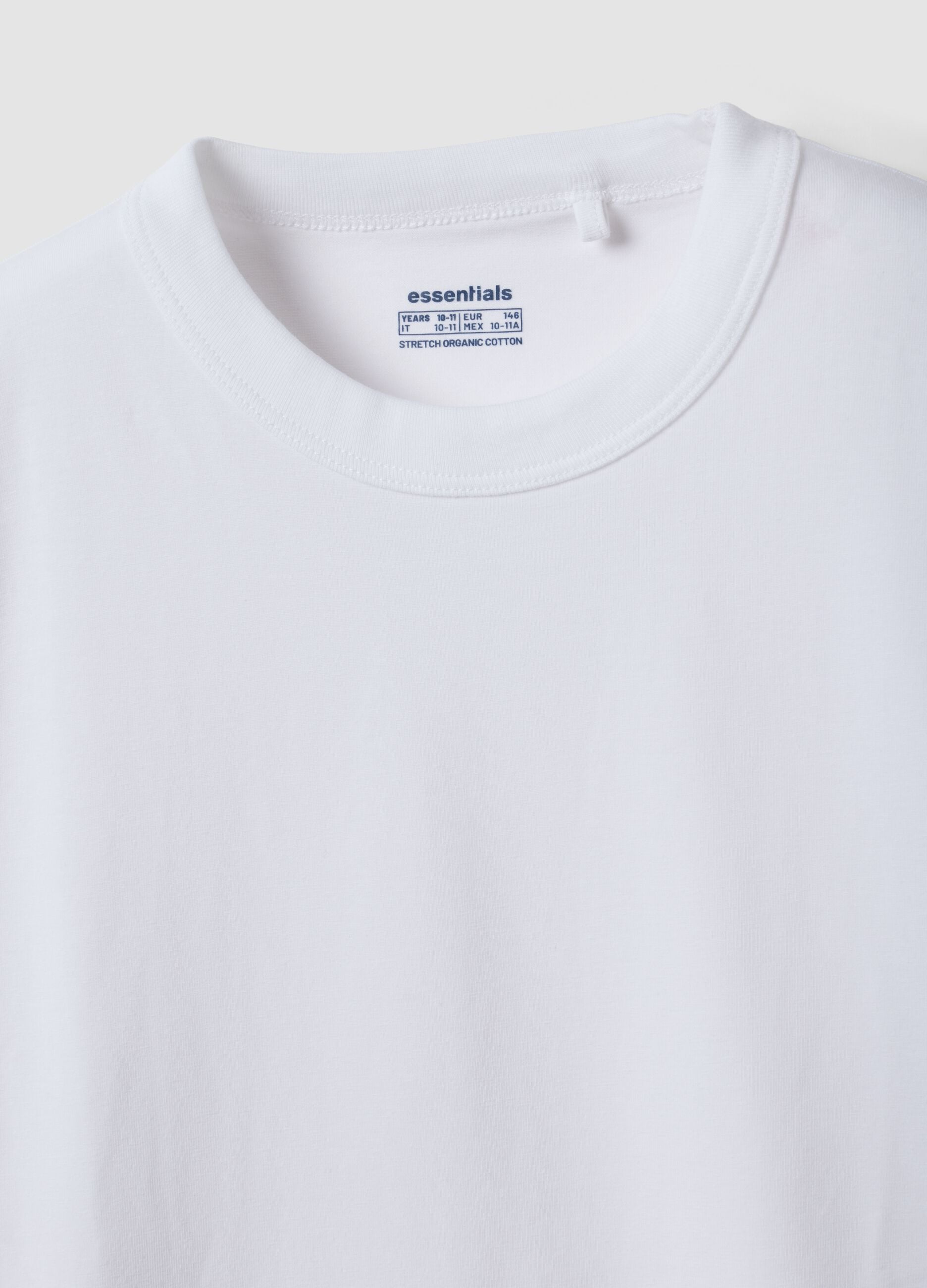 White regular-fit stretch organic cotton T-shirt for boys
